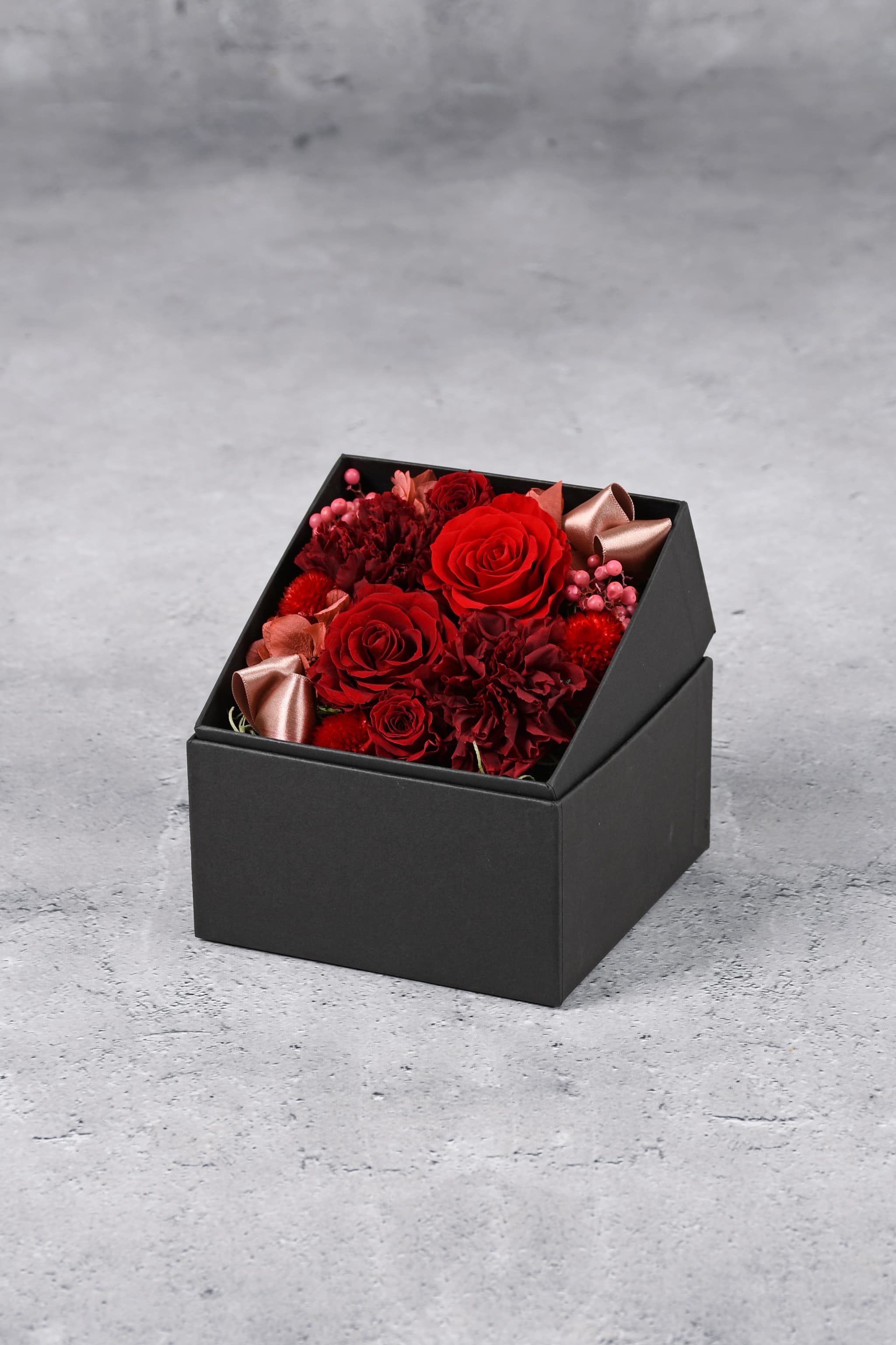 プリザーブドフラワーBOX】RED(赤)/Sサイズ