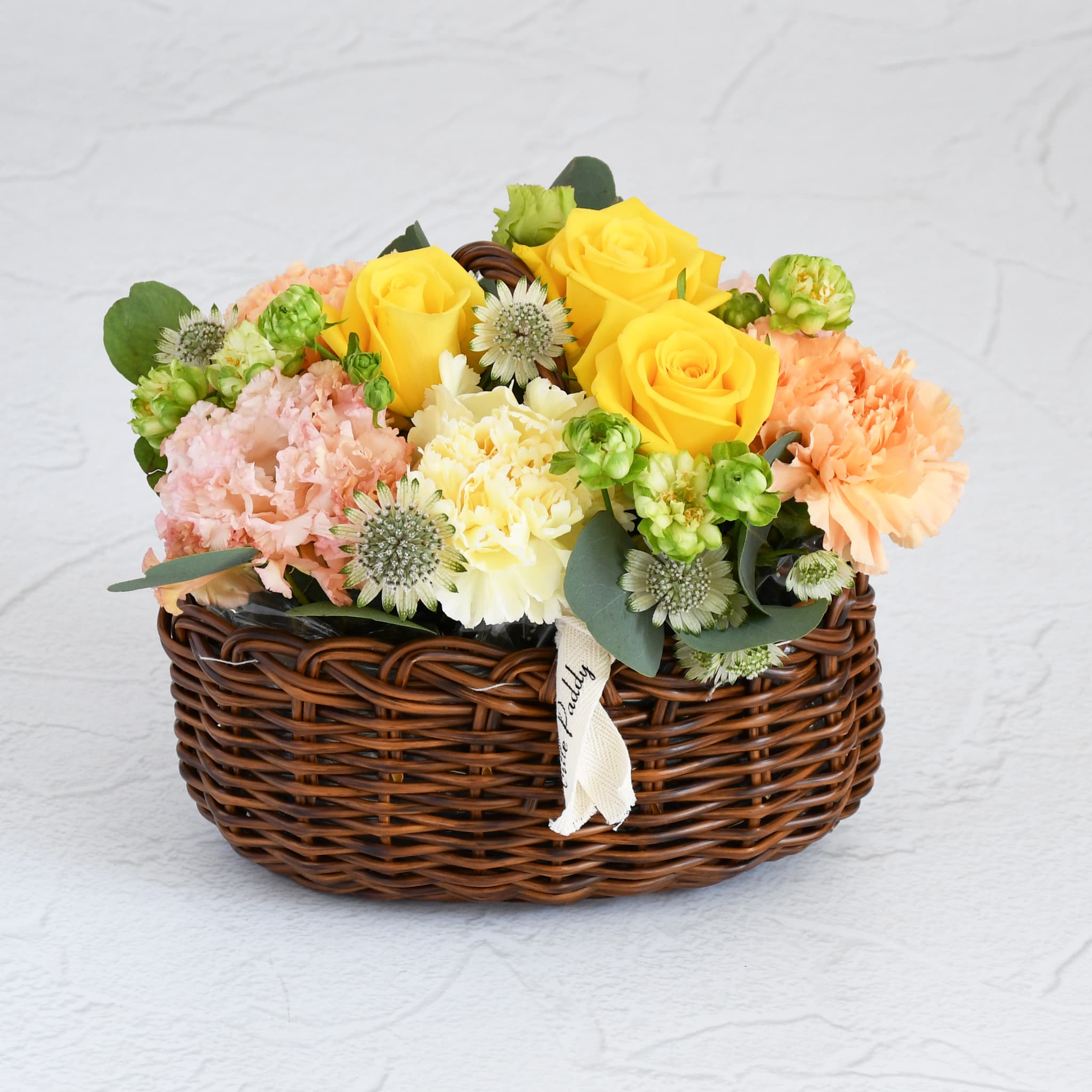 【母の日】バスケットアレンジメント/オレンジ系/Lサイズ