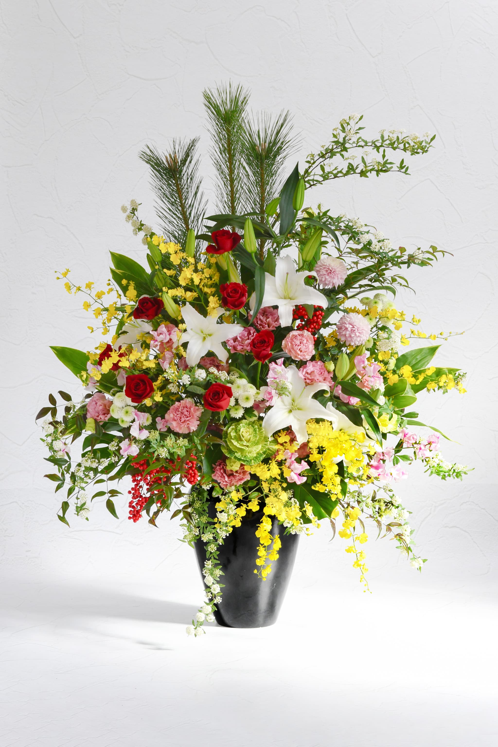 祝いの花【壺花（つぼばな）】おまかせカラー