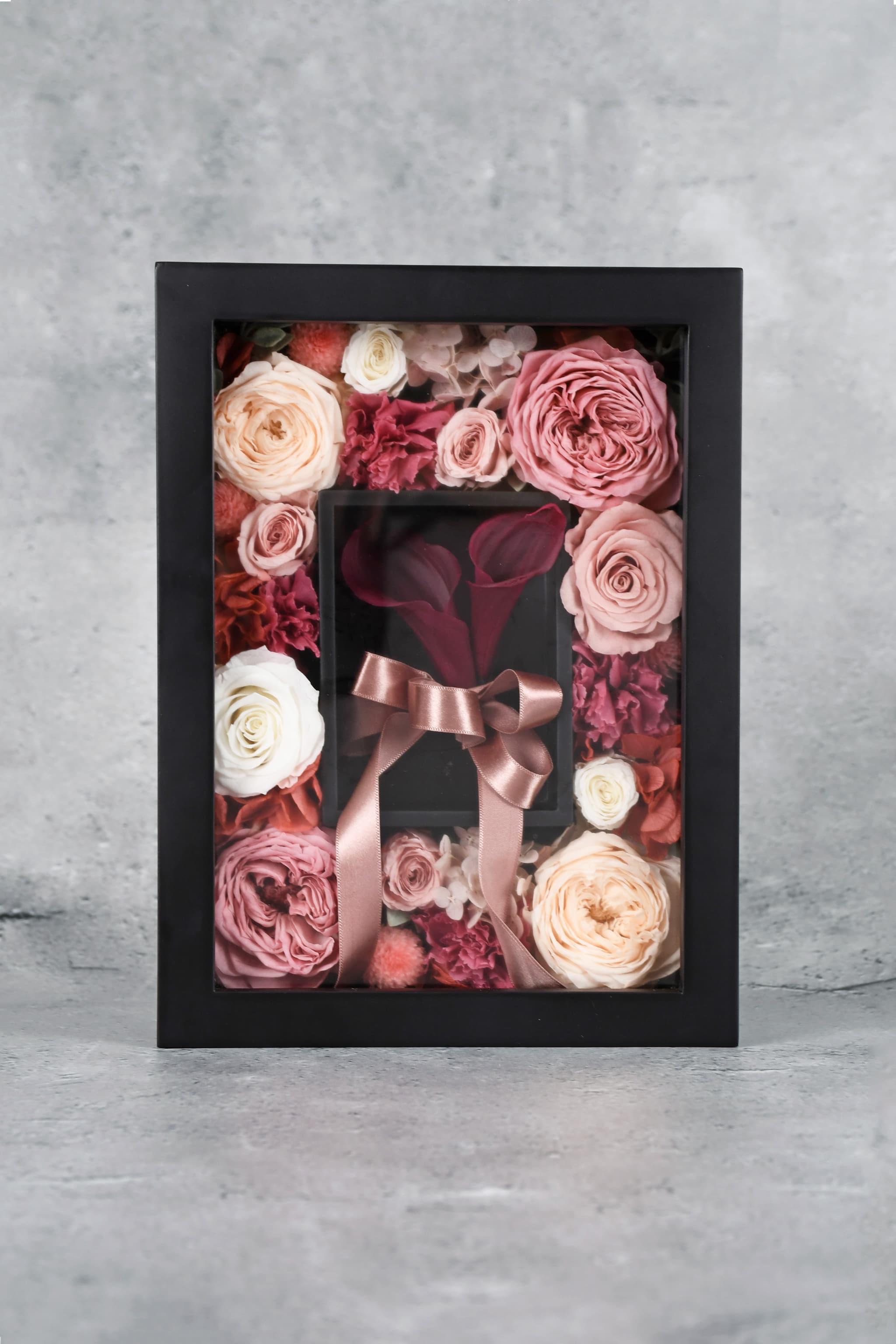 プリザーブドフラワーBOX】アートフレーム/PINK(ピンク系)