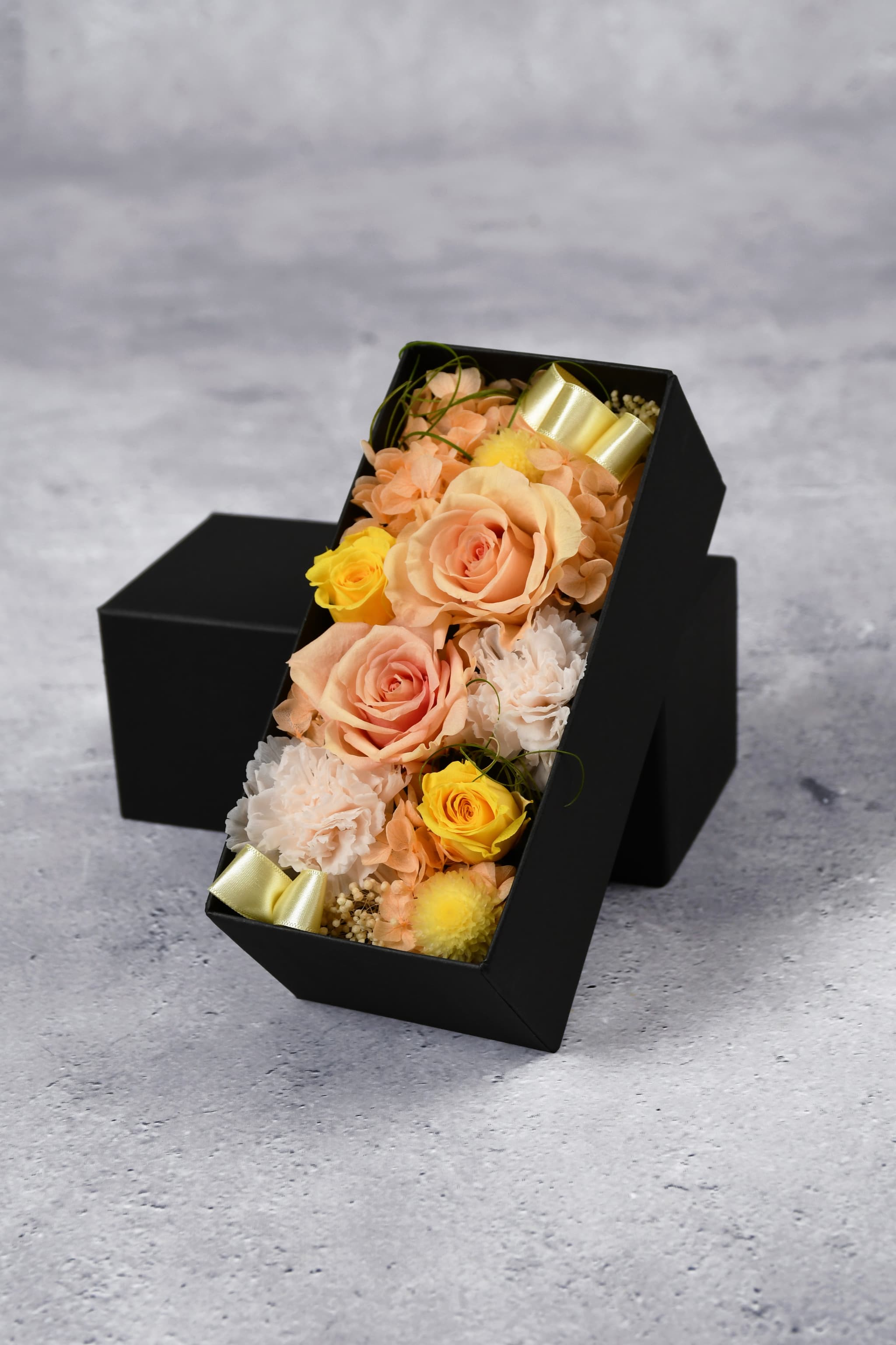 プリザーブドフラワーBOX】YELLOW(黄色)/Sロング